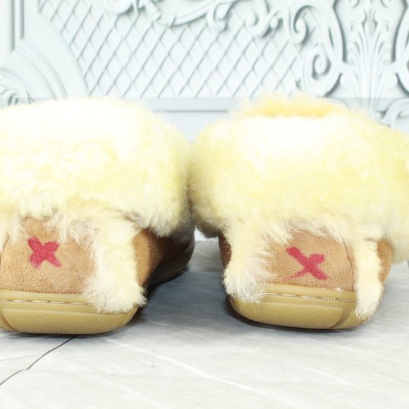 *LL BEAN Suede Shearling Lined Wicked Good Moccasin Slippers 10 Inch - Picture 9 of 9